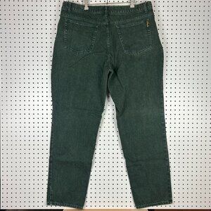 FILA 90s Baggy Green Jeans 40x34 Embroidered Hip Hop Wide Leg Y2K Logo Street